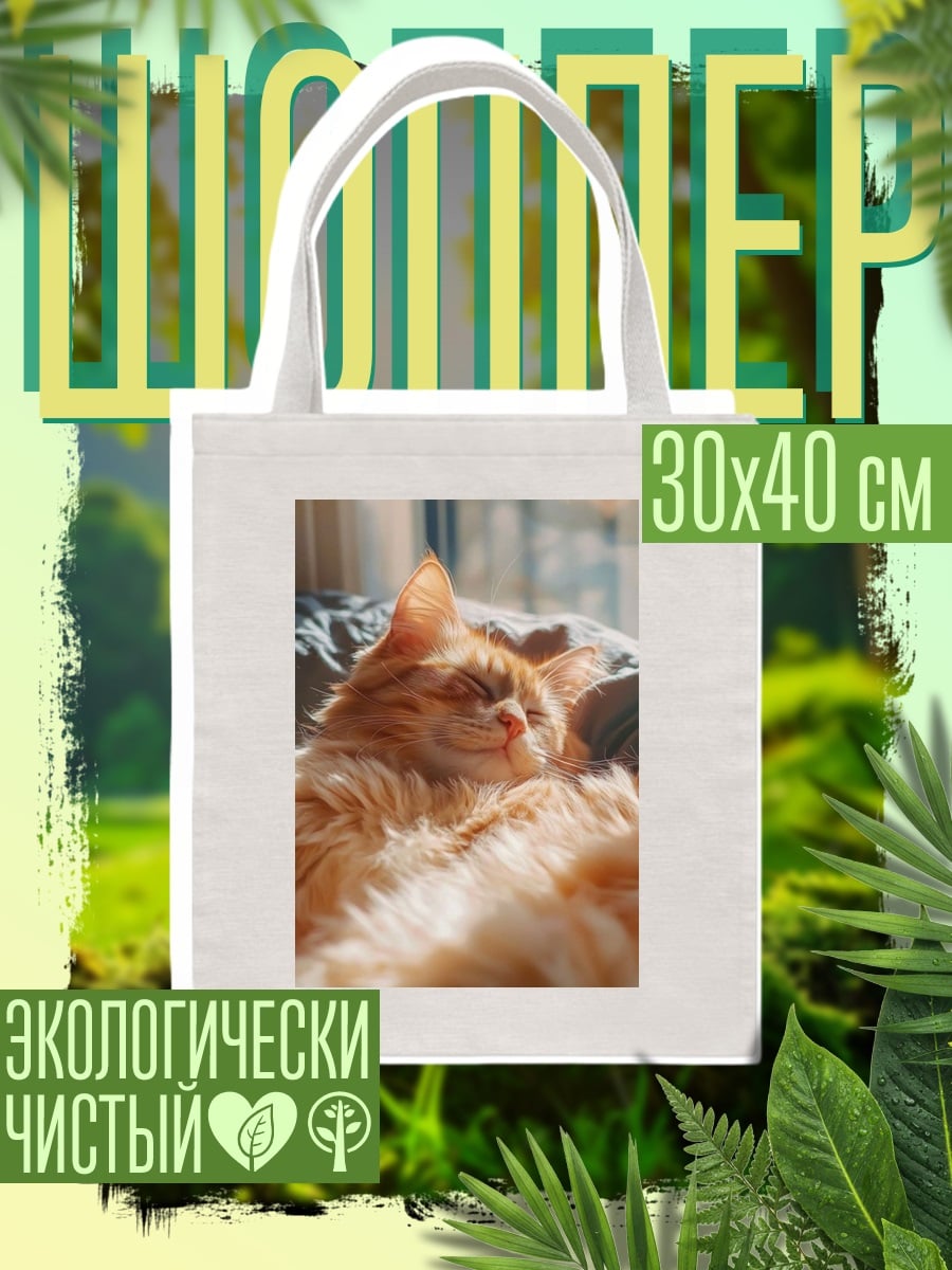 Шоппер Спящий рыжий кот