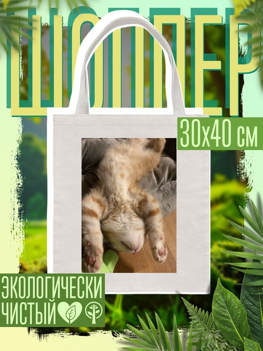 Шоппер Спящий рыжий котенок