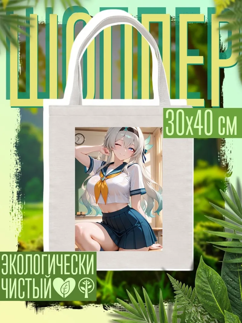 Шоппер Аниме школьница с бантом