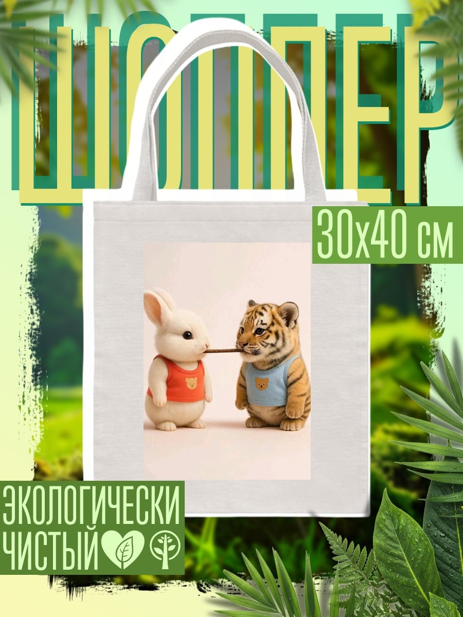Шоппер Заяц и тигр едят палочку