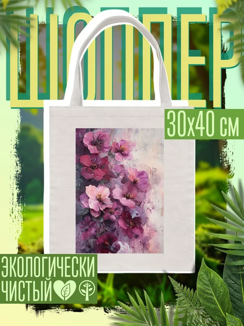 Шоппер Розовые цветы
