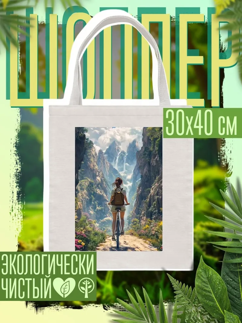 Шоппер Девушка на велосипеде