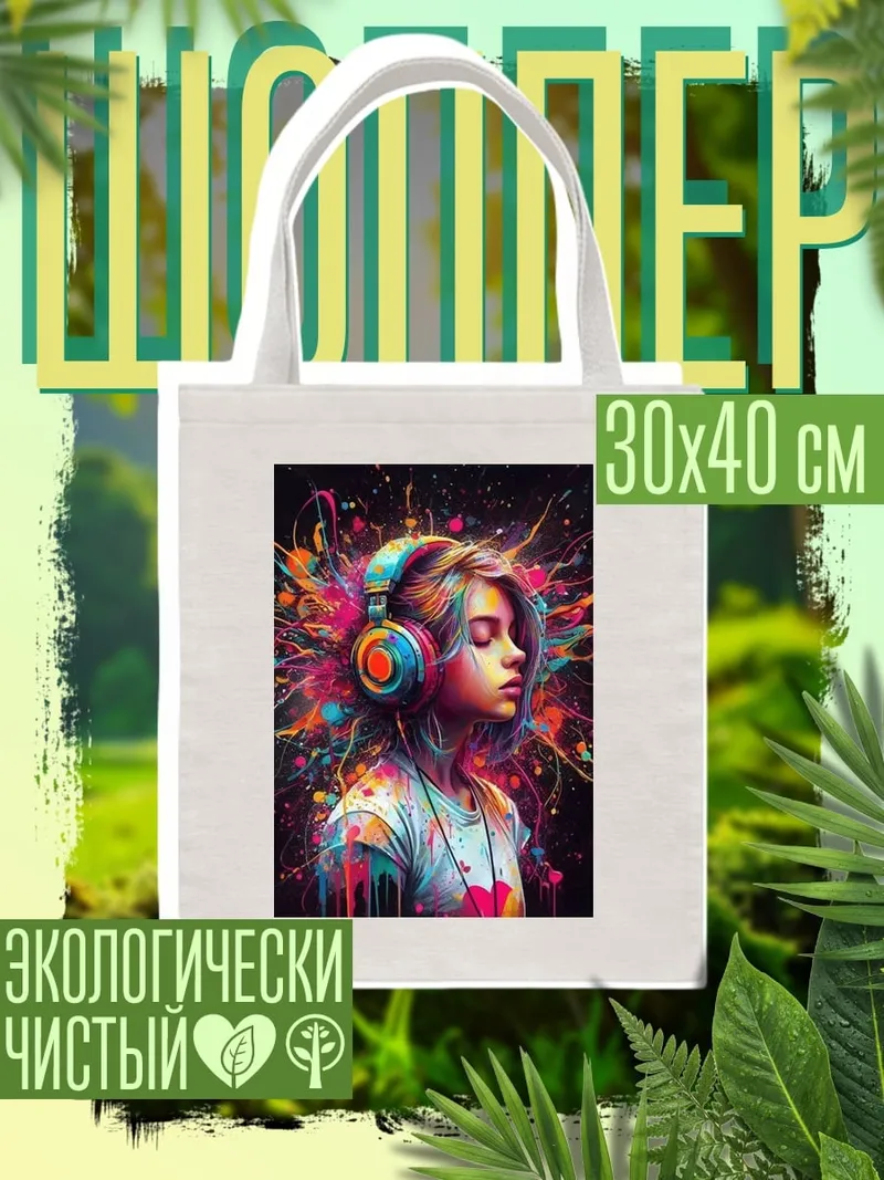 Шоппер Девушка в наушниках