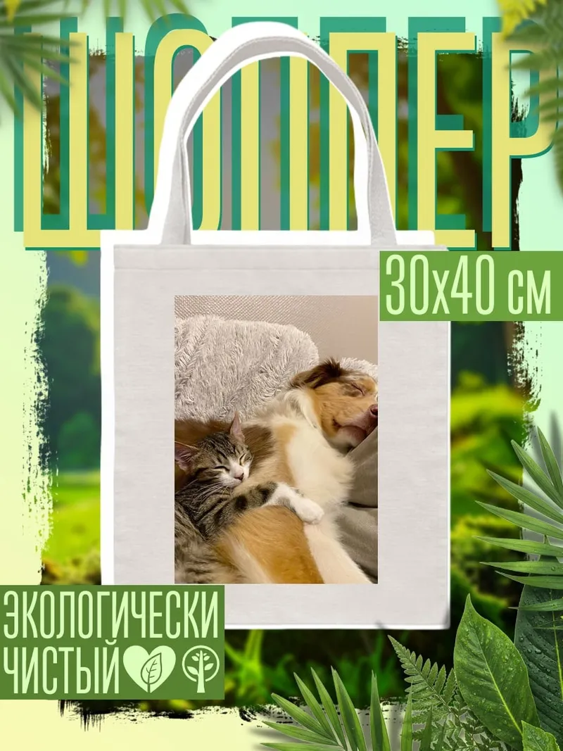 Шоппер Кот и собака спят