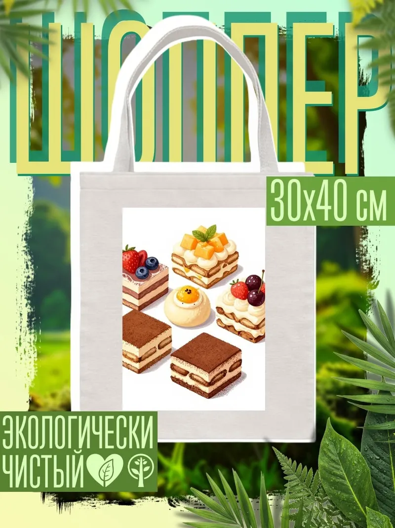 Шоппер Разноцветные пирожные