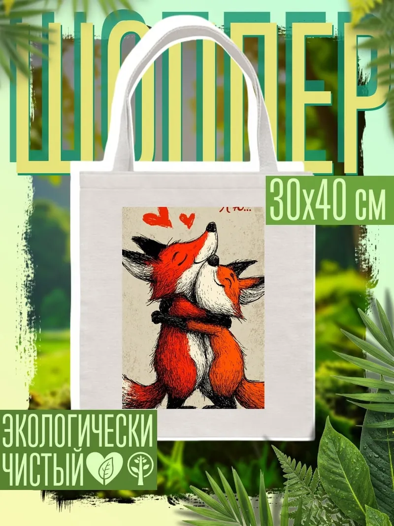 Шоппер Два лиса обнимаются