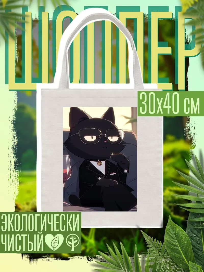 Шоппер Черный кот в костюме
