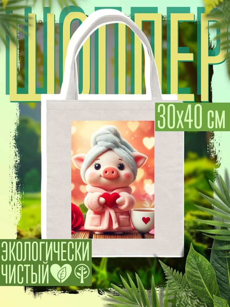 Шоппер Свинка с сердцем