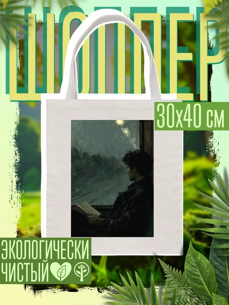 Шоппер Читающий в поезде