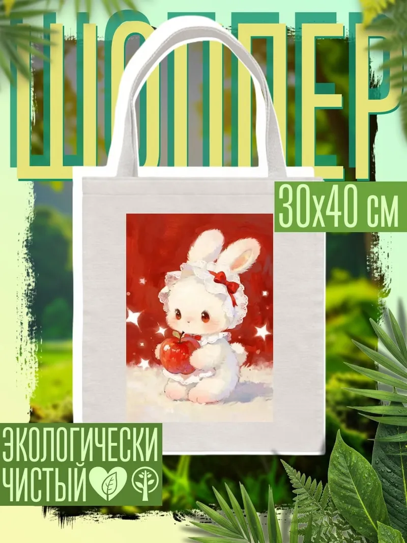 Шоппер Кролик с яблоком