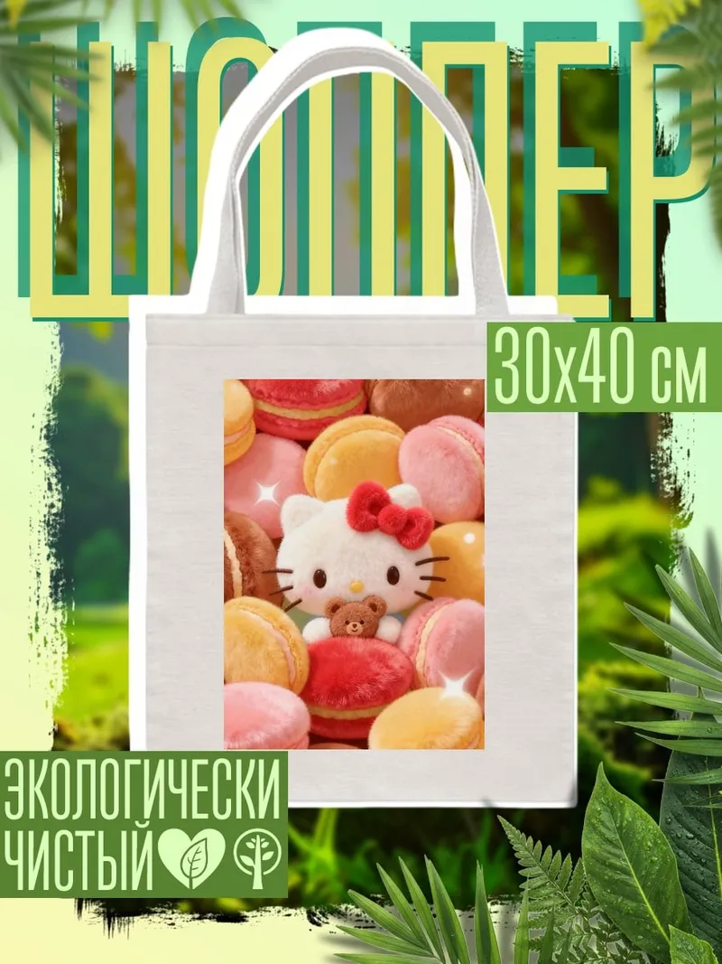 Шоппер Хелло Китти и макаруны