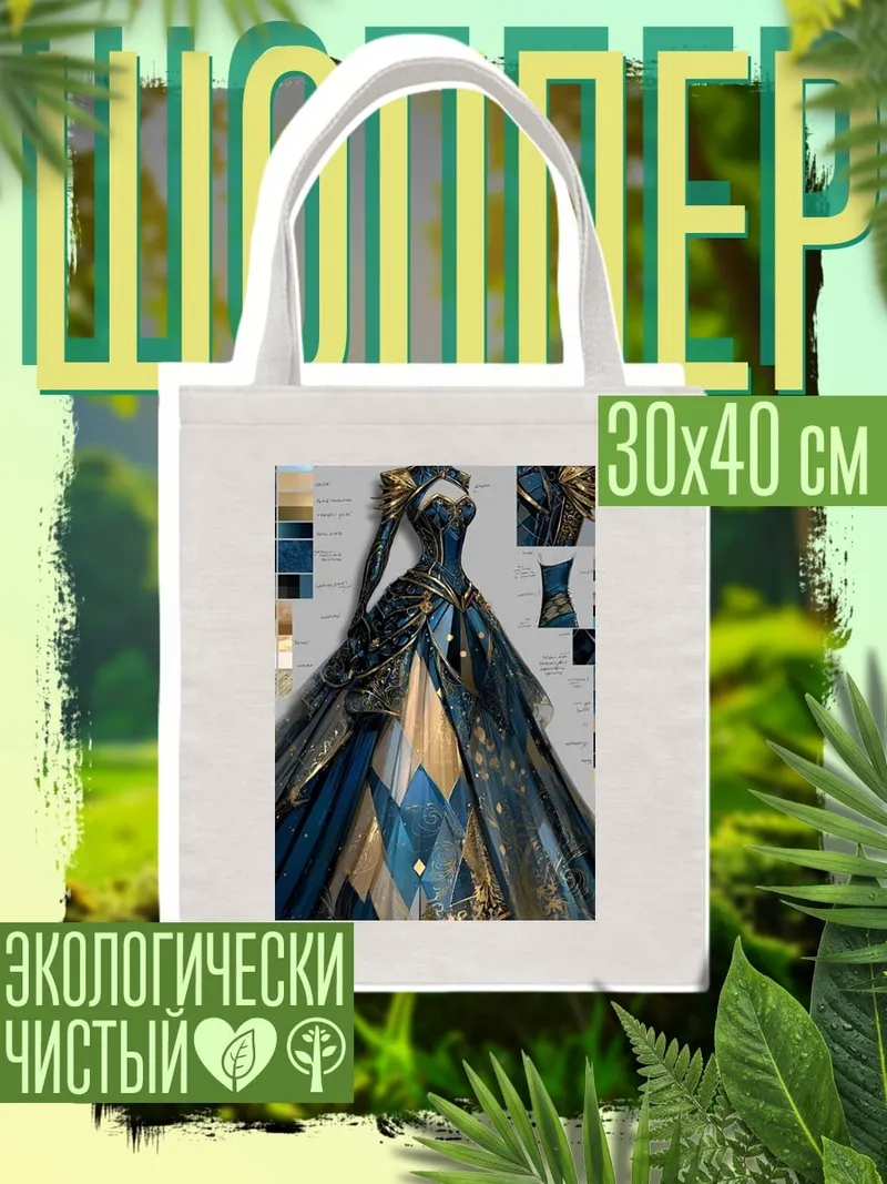 Шоппер Роскошное синее платье