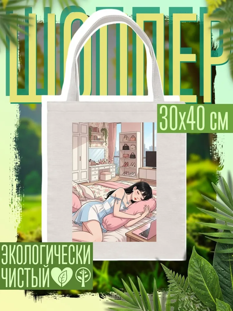 Шоппер Девушка спит в комнате