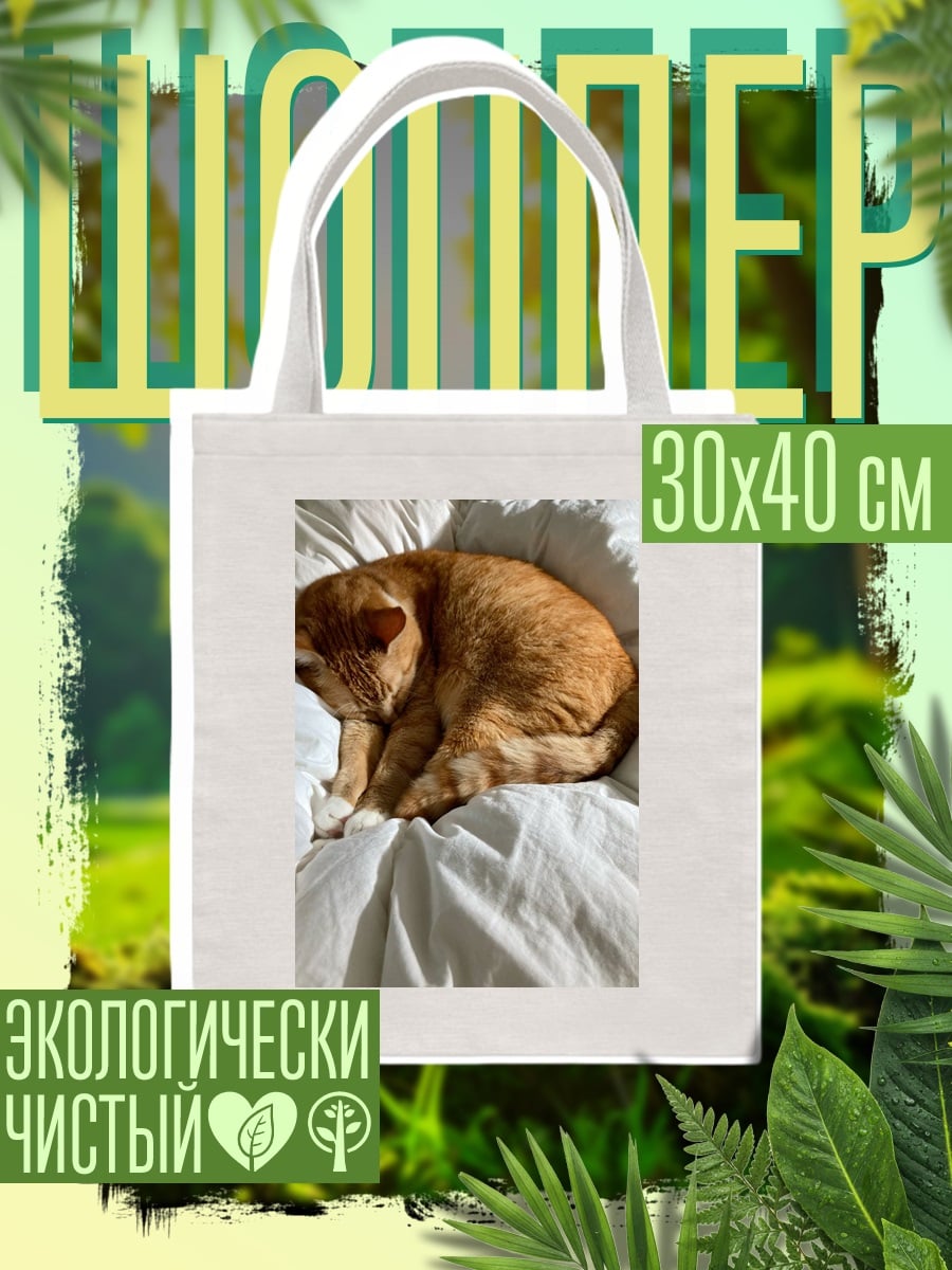 Шоппер Спящий рыжий кот