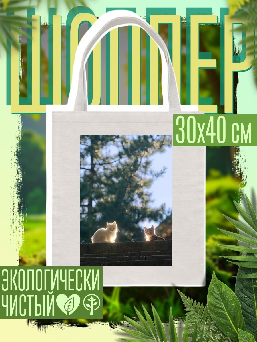 Шоппер Два котенка на заборе