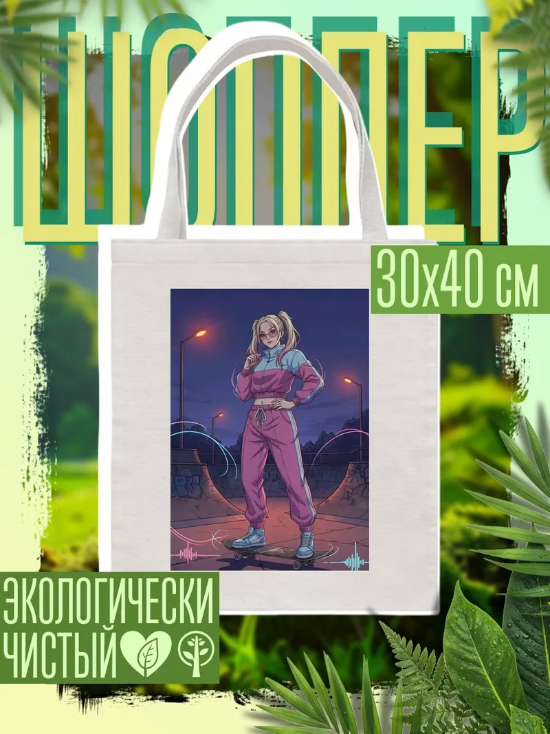 Шоппер Девушка на скейте