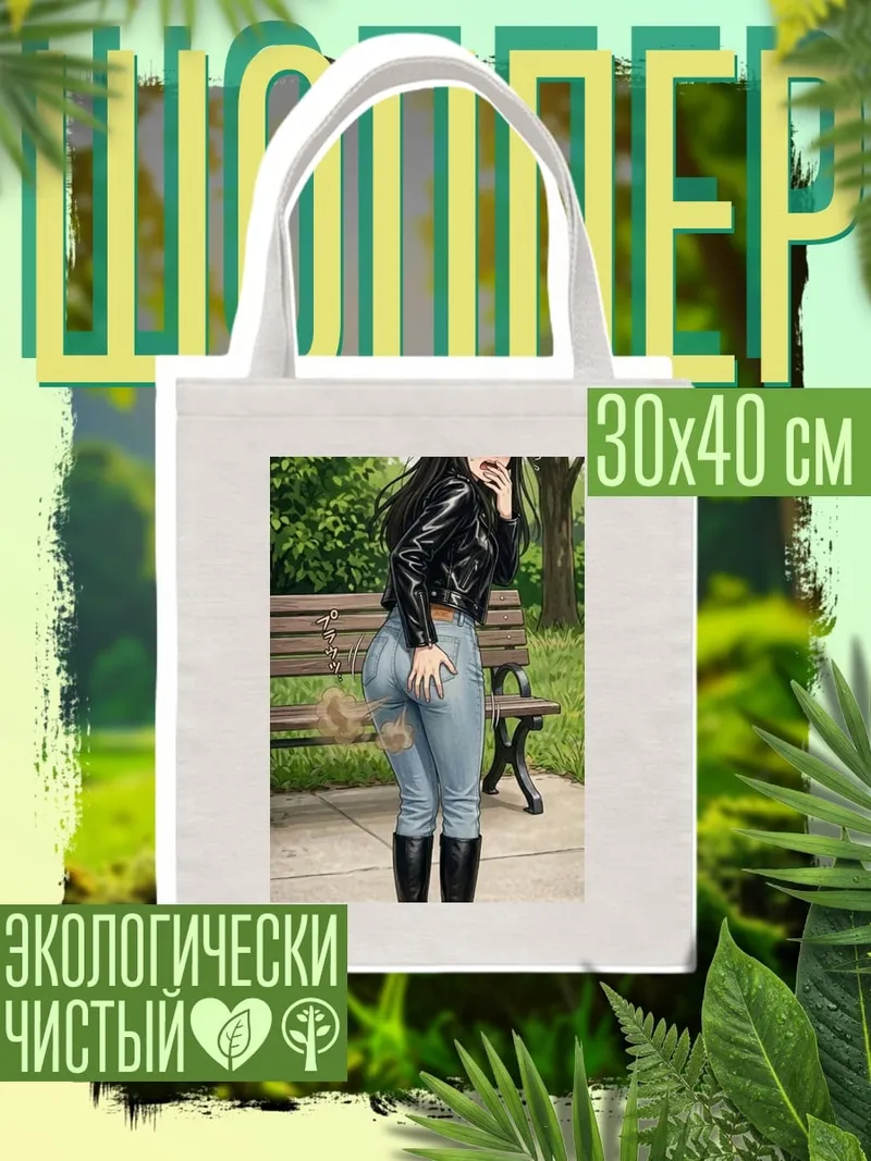 Шоппер девушка в джинсах