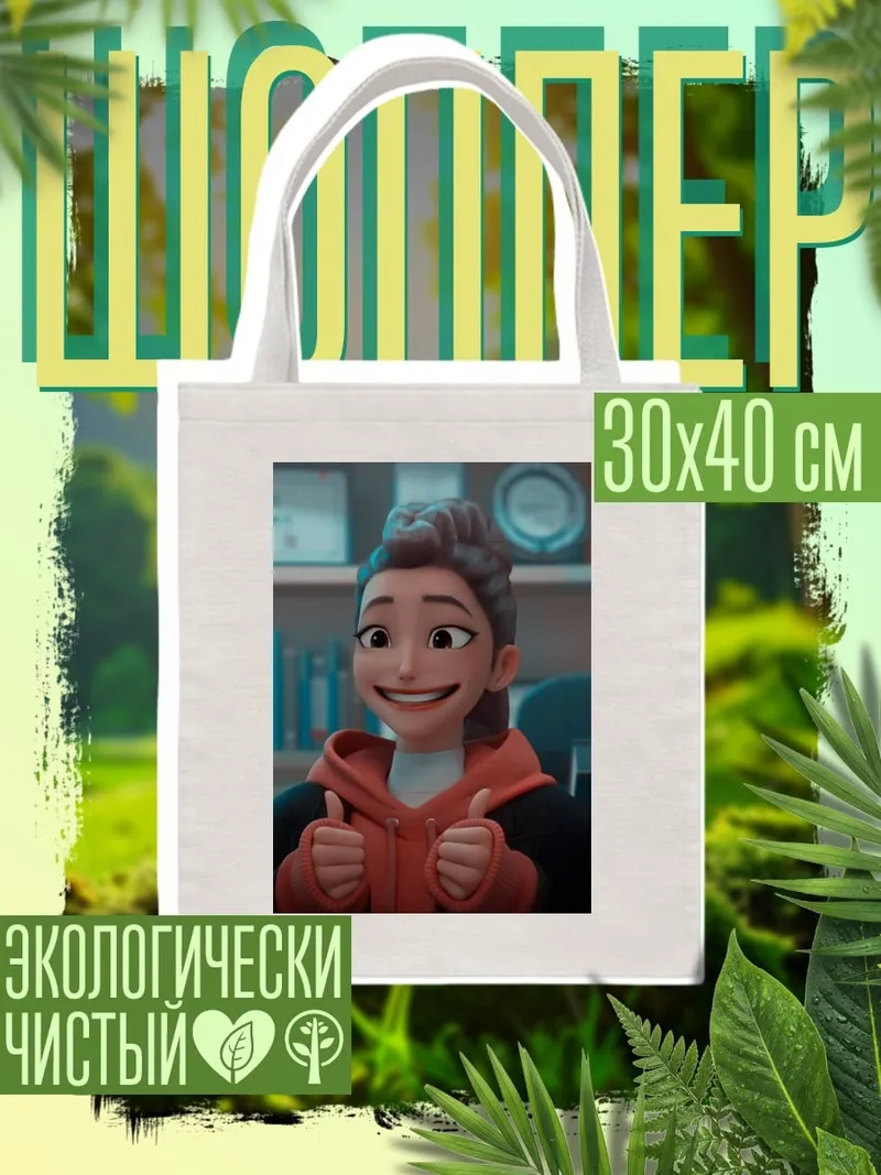 Шоппер Девушка с пальцами вверх