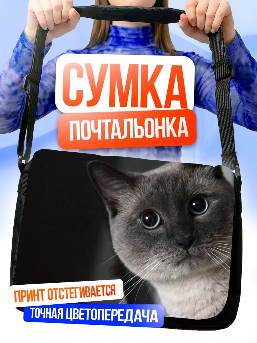 Сумка-почтальонка Задумчивый кот