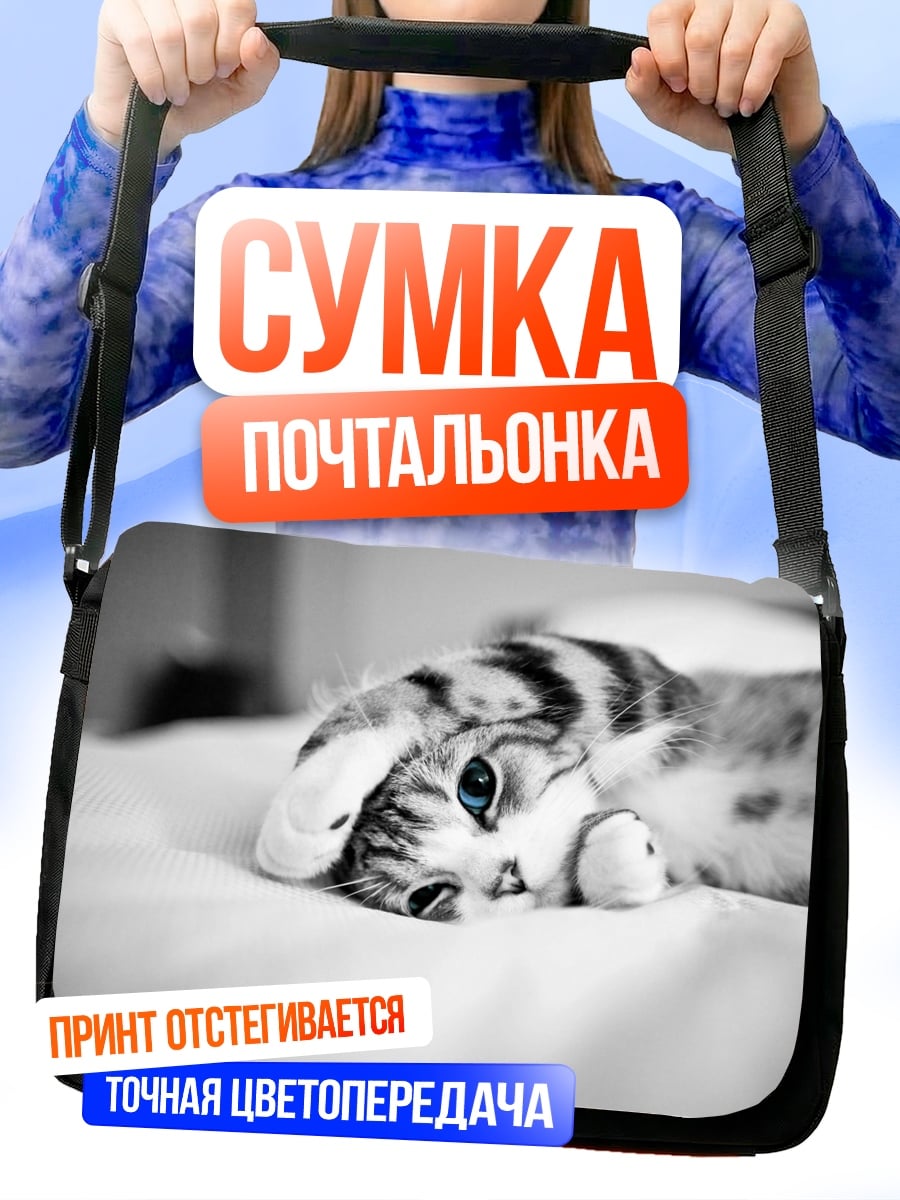 Сумка-почтальонка Ленивый кот