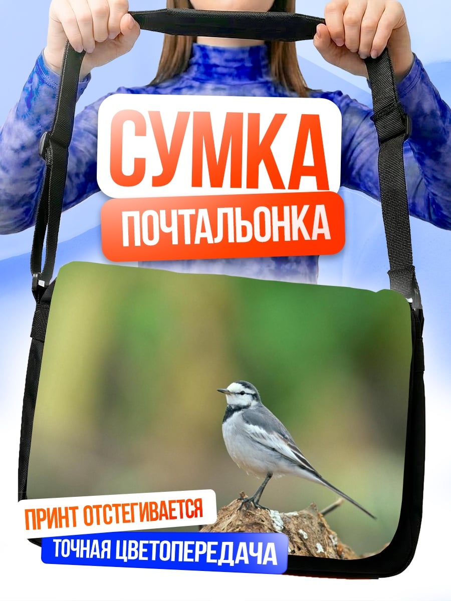 Сумка-почтальонка Белая трясогузка