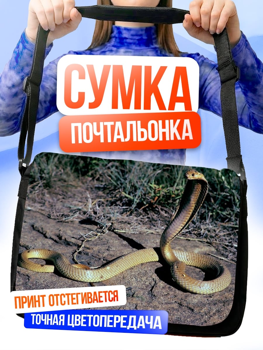 Сумка-почтальонка Кобра на камнях