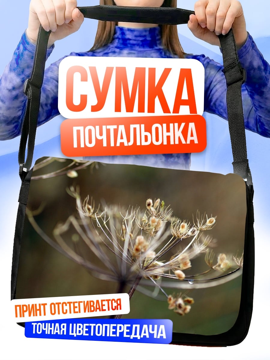 Сумка-почтальонка Сухие зонтичные цветы