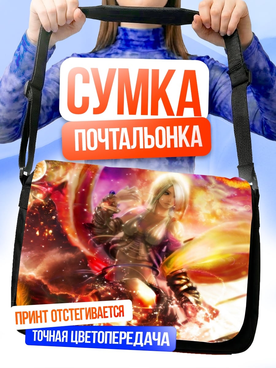 Сумка-почтальонка Аниме девушка самурай