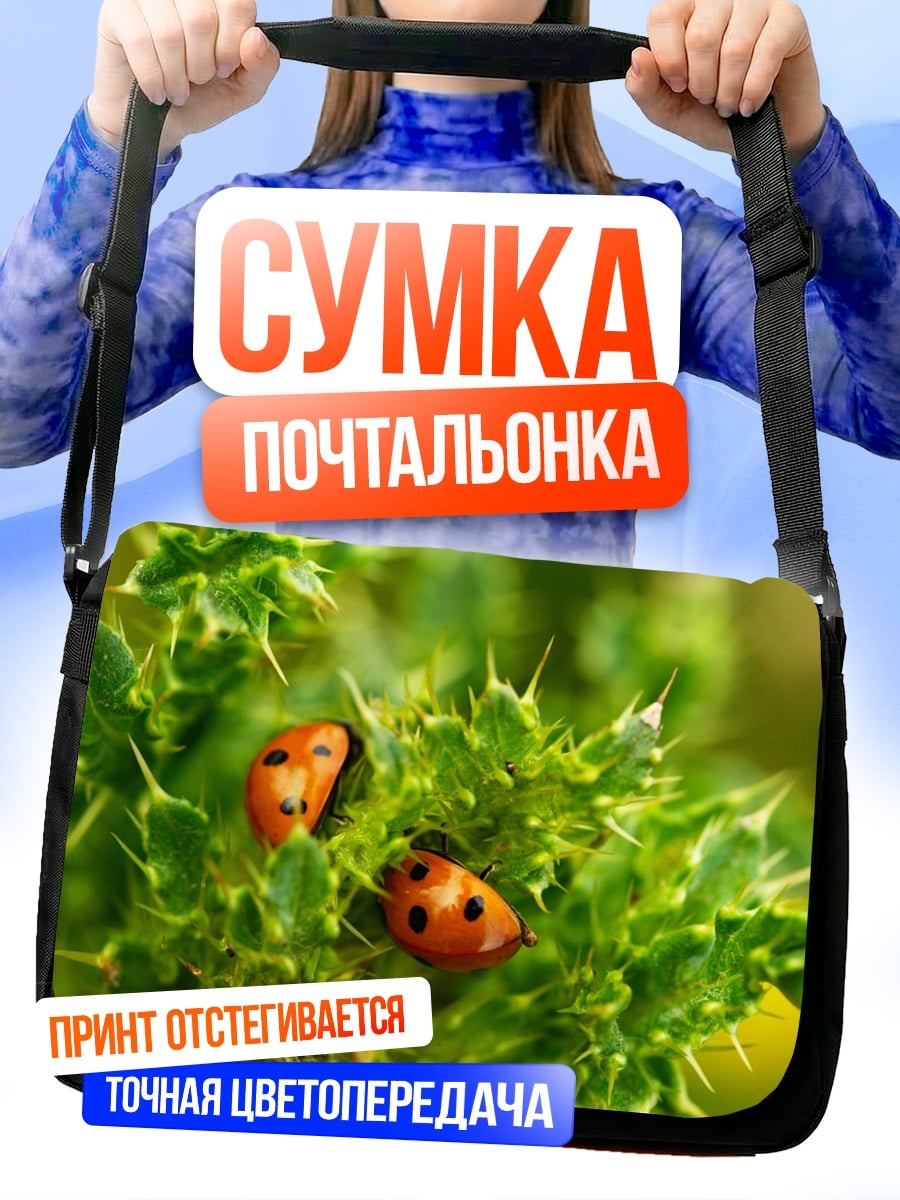 Сумка-почтальонка Две божьи коровки
