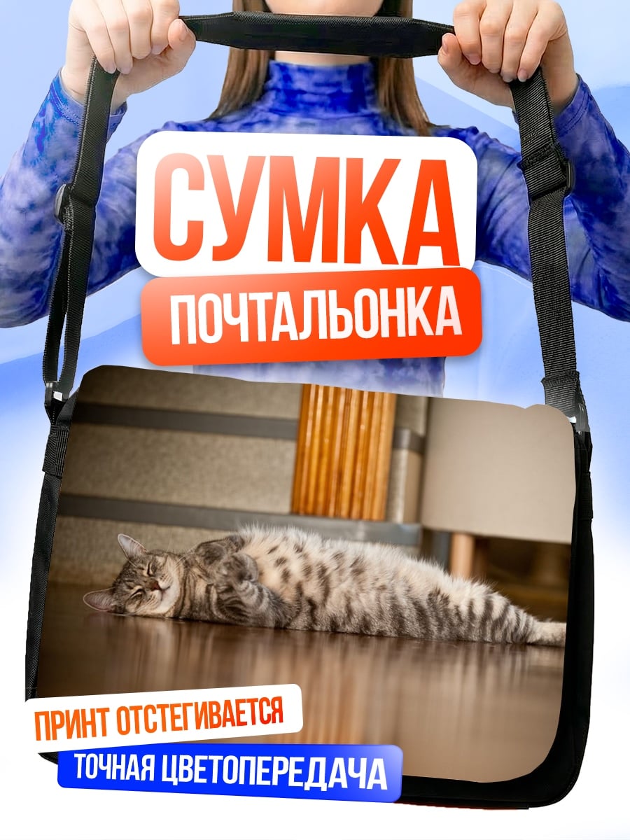 Сумка-почтальонка Ленивый кот