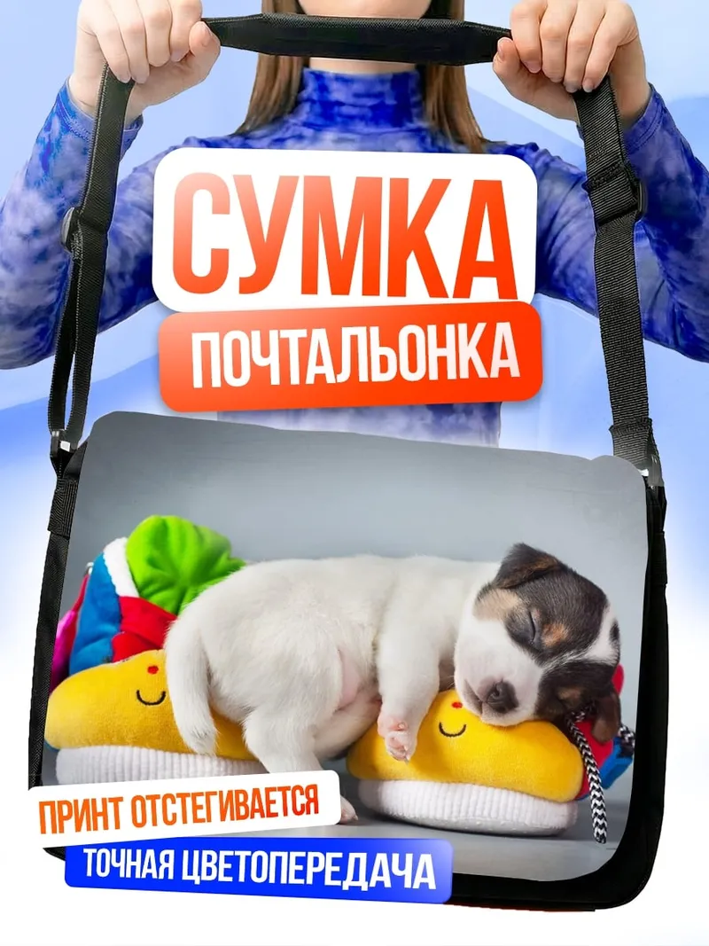 Сумка-почтальонка Спящий щенок