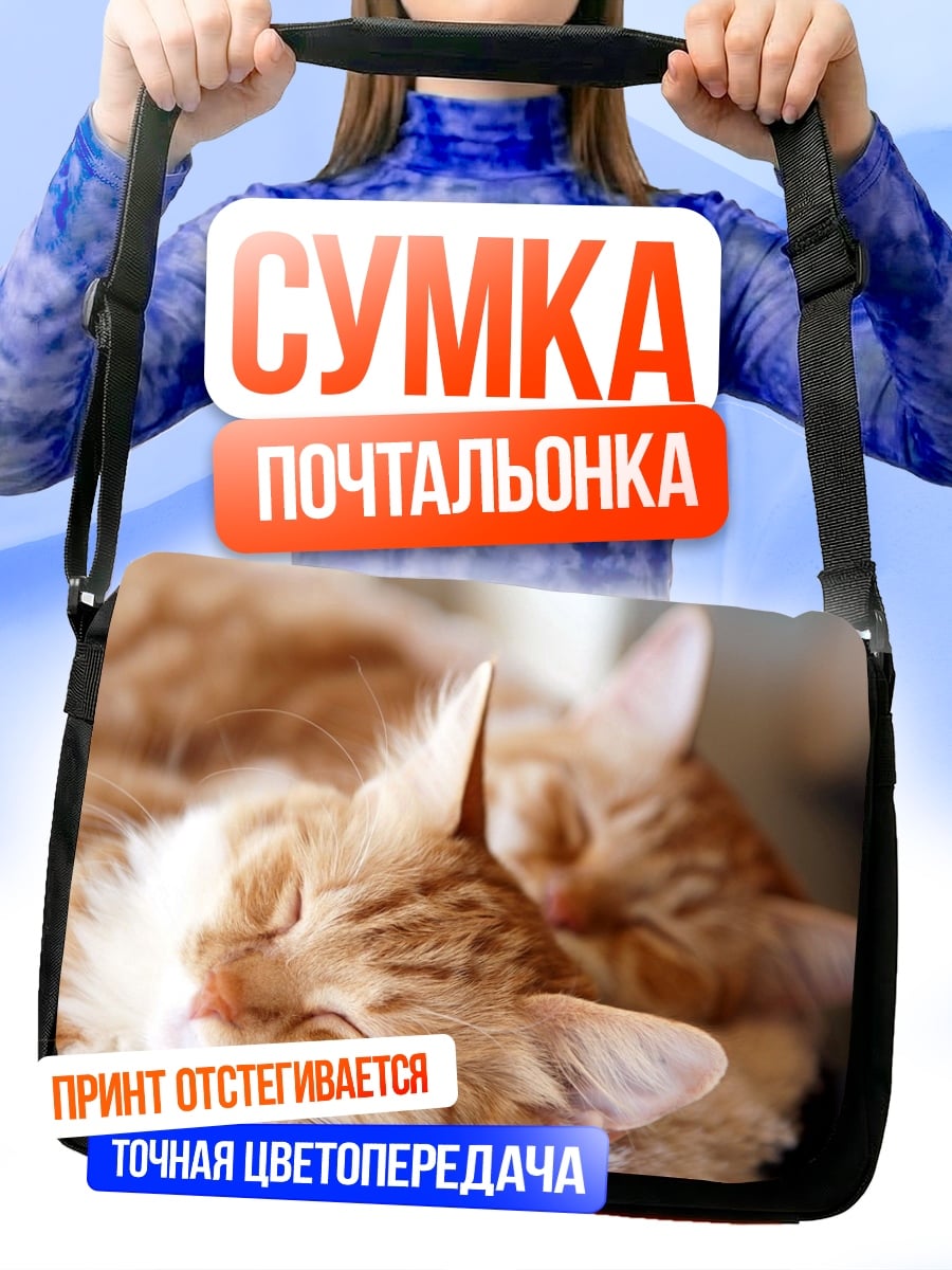 Сумка-почтальонка спящие котята