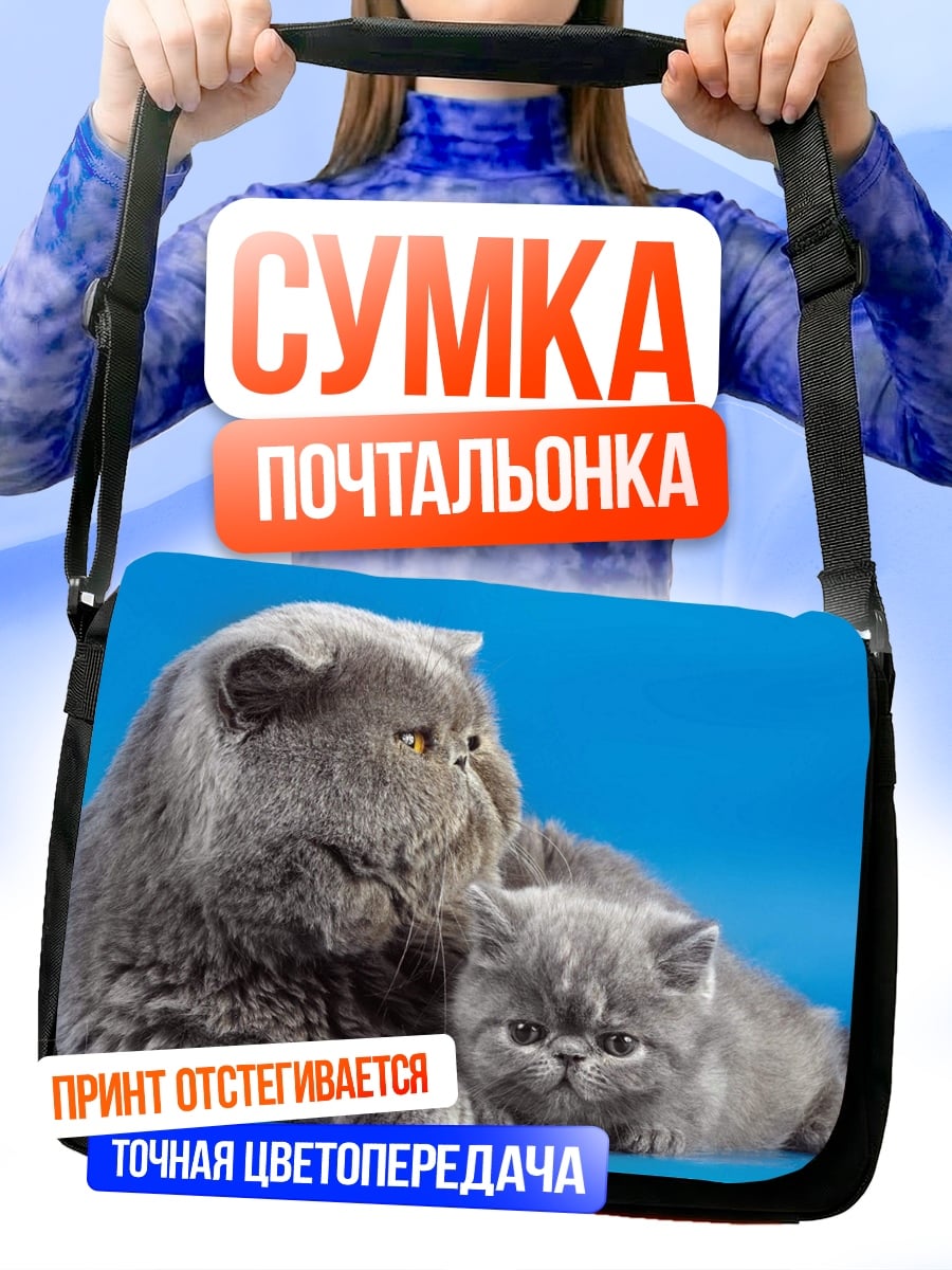 Сумка-почтальонка Две кошки