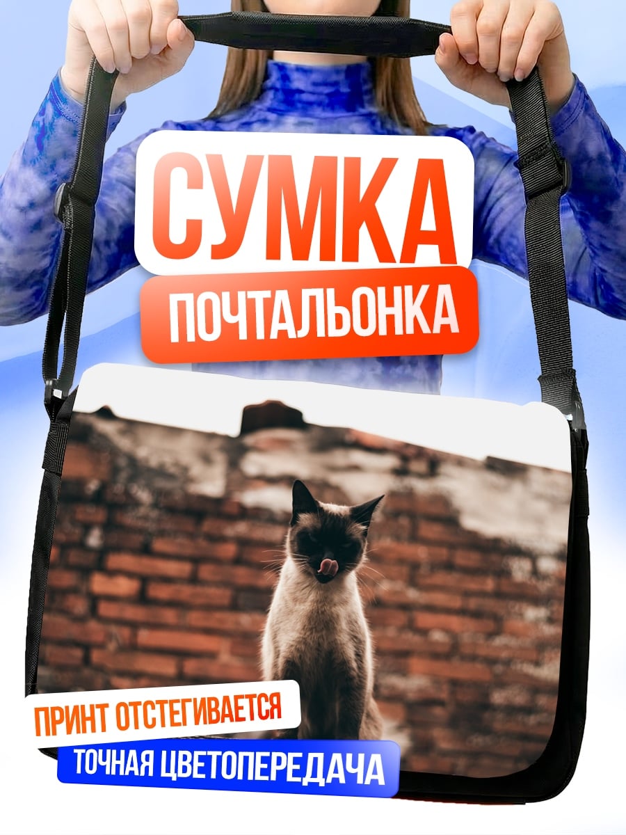 Сумка-почтальонка Кот на стене