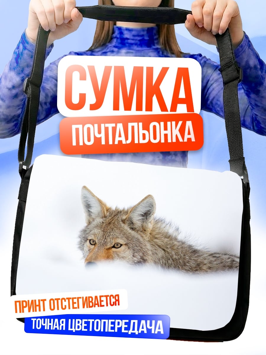 Сумка-почтальонка Кот в снегу