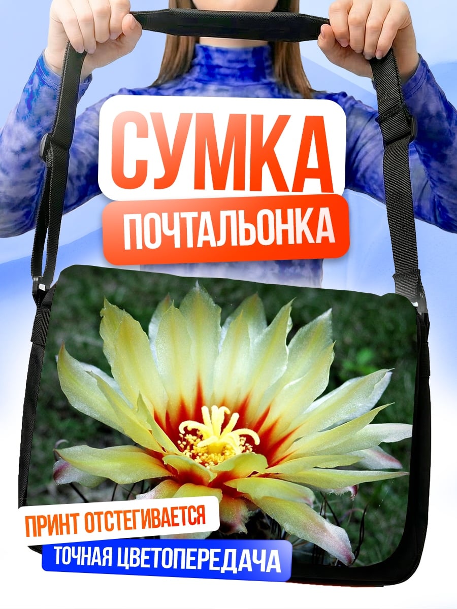 Сумка-почтальонка цветок кактуса