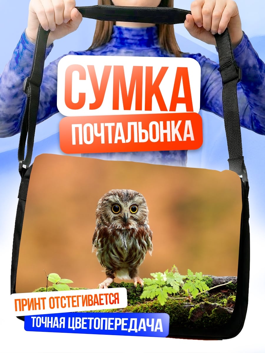 Сумка-почтальонка Маленькая сова на ветке