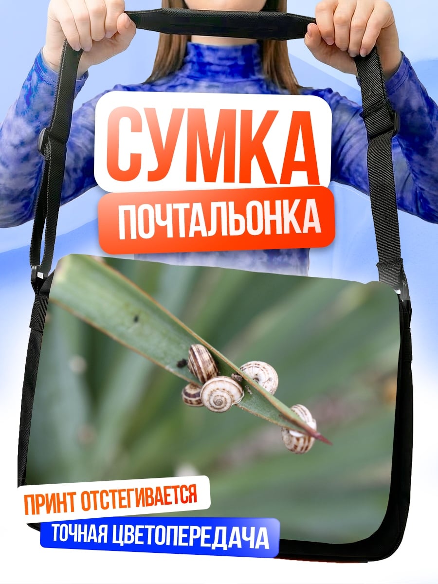Сумка-почтальонка улитки на листе