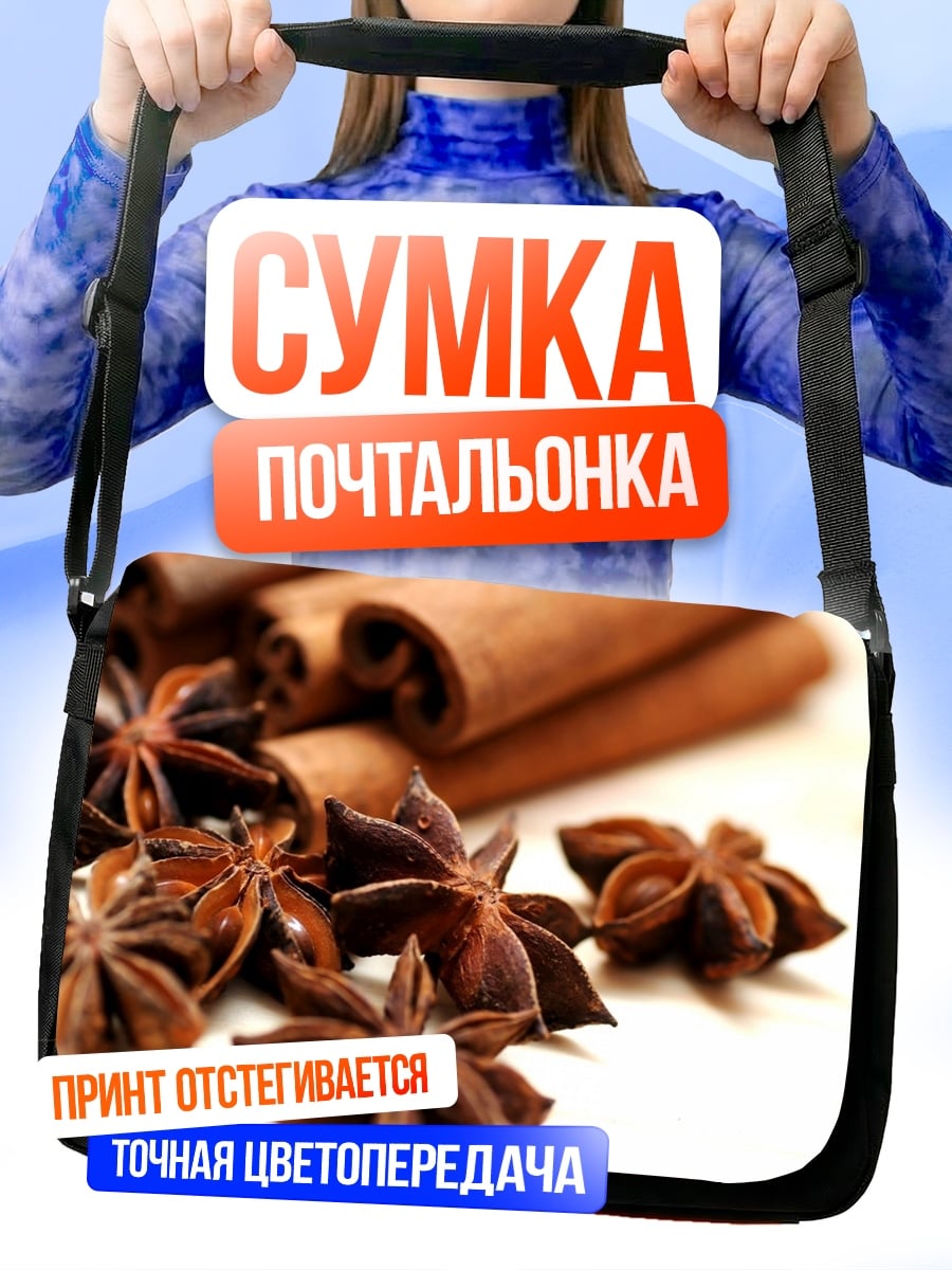 Сумка-почтальонка Корица и Анис