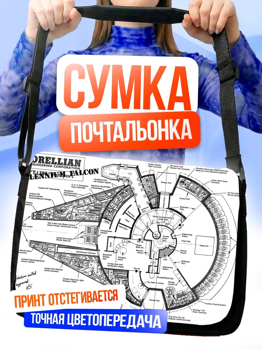 Сумка-почтальонка чертеж корабля