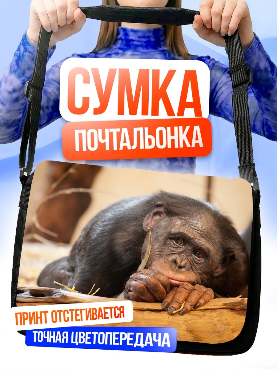 Сумка-почтальонка Грустная обезьяна