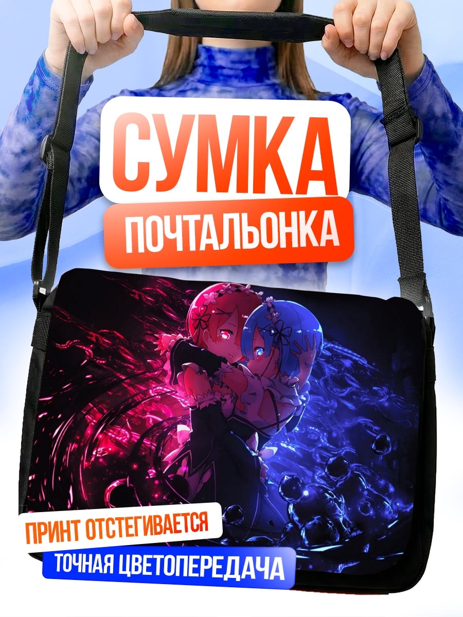 Сумка-почтальонка Красные и синие сферы