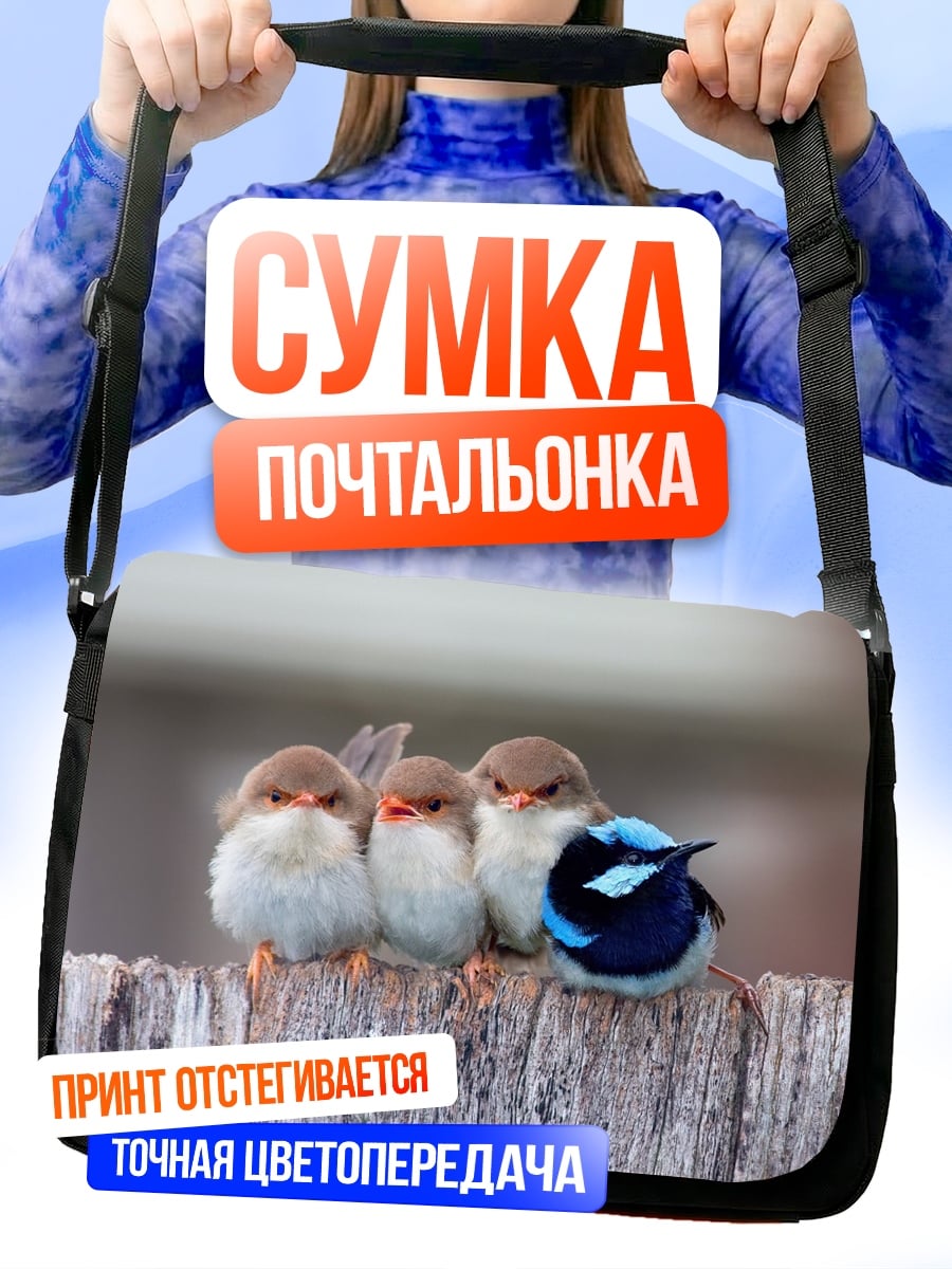 Сумка-почтальонка Четыре птички