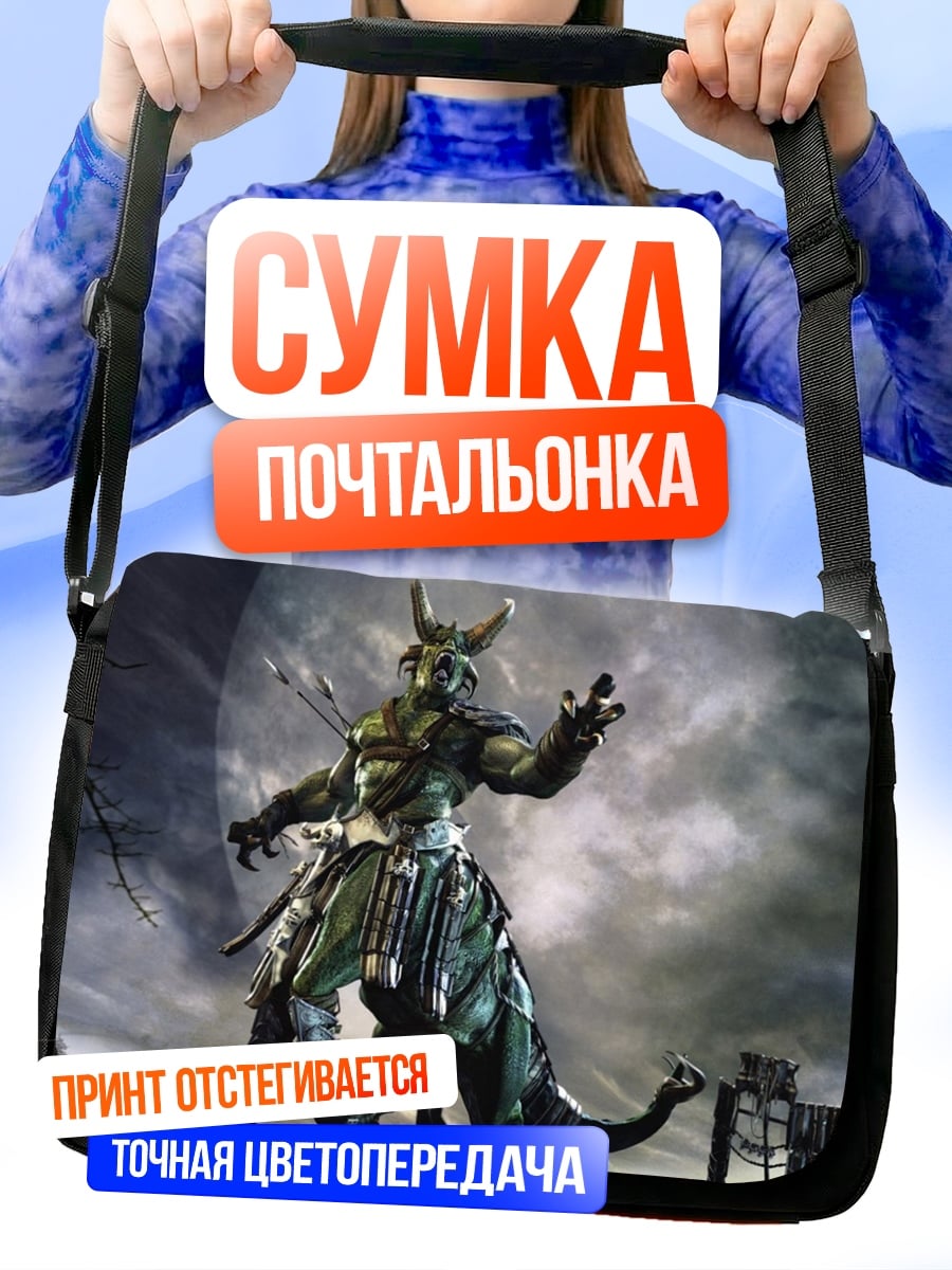 Сумка-почтальонка демон самурай