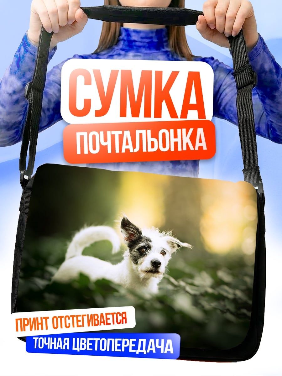 Сумка-почтальонка Собака в лесу
