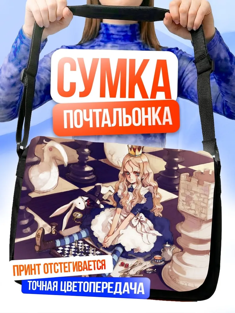 Сумка-почтальонка Алиса в стране чудес