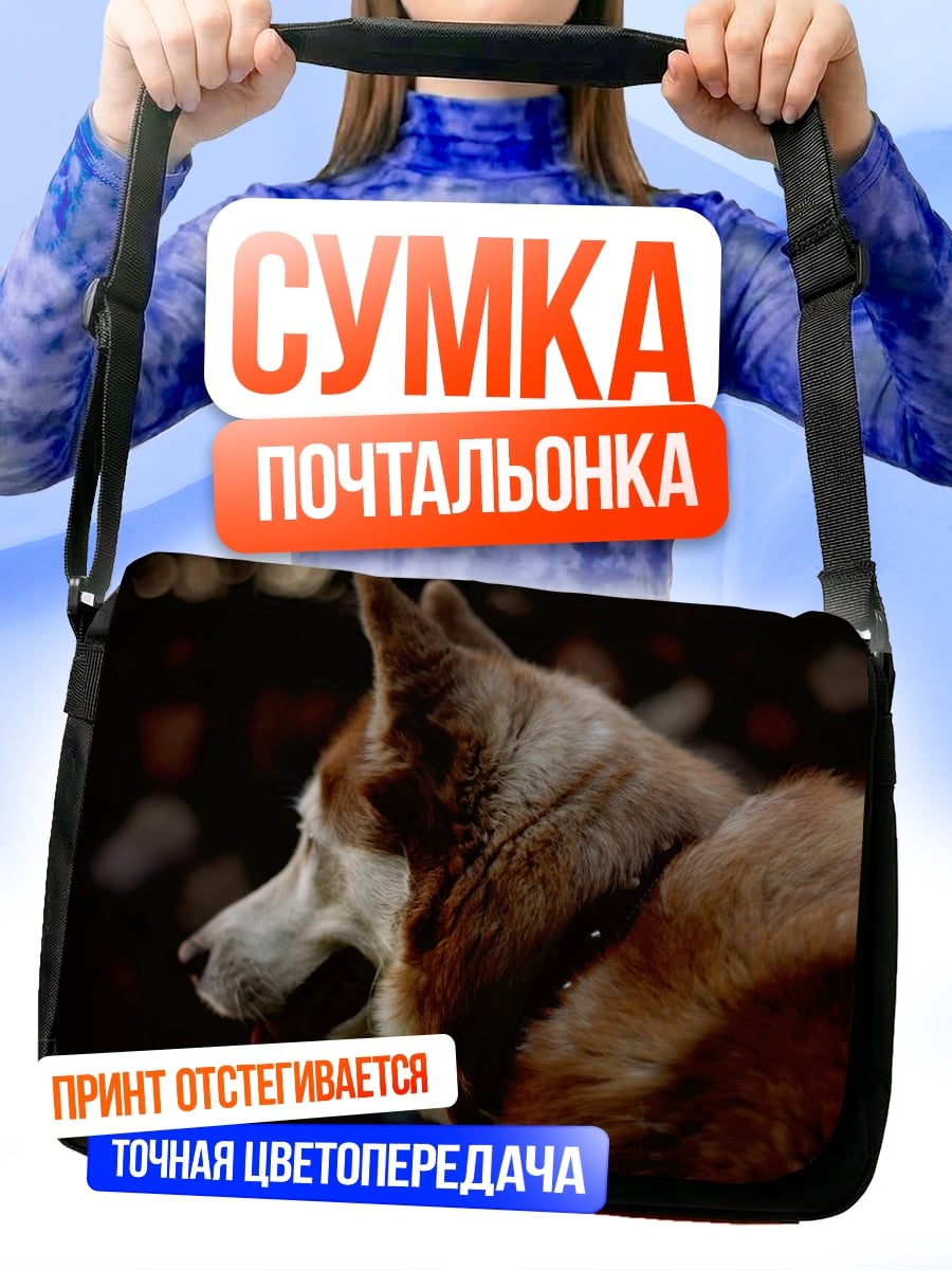 Сумка-почтальонка Хаски в ночи