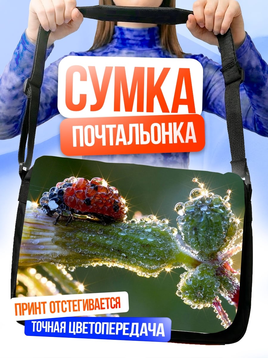 Сумка-почтальонка божья коровка роса