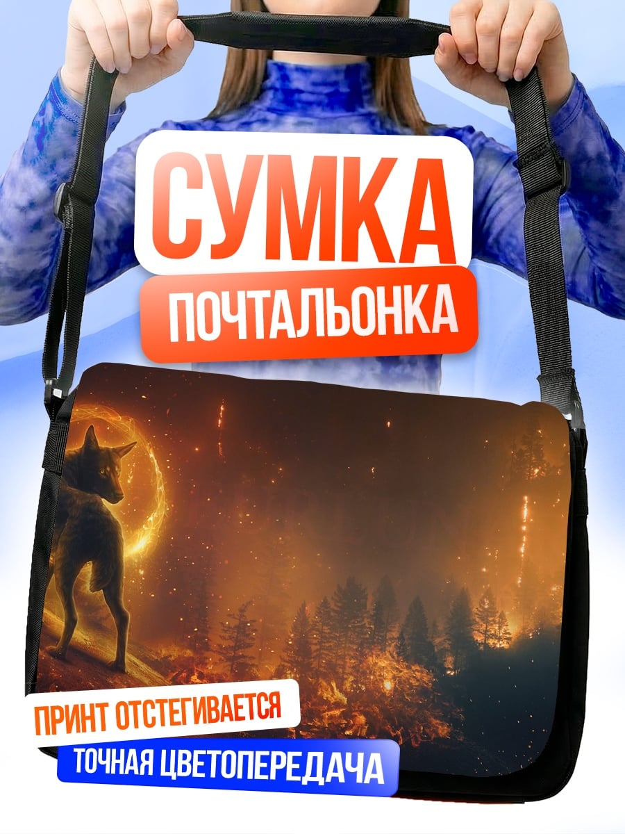 Сумка-почтальонка Олень в огне