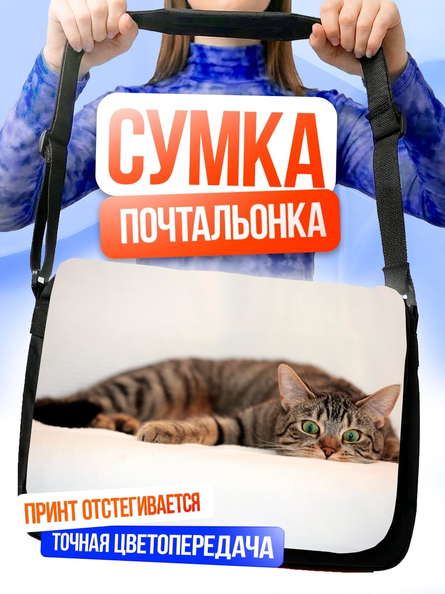 Сумка-почтальонка Ленивый кот